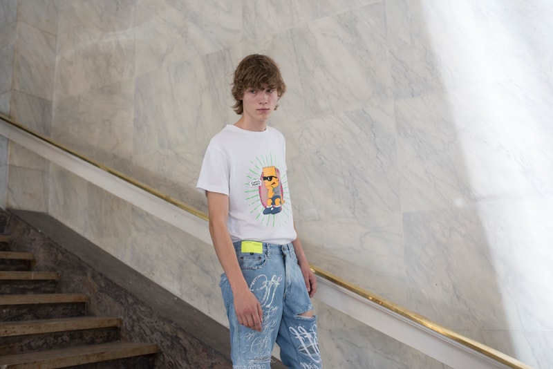 Off White Menswear Backstage Spring/Summer 2019 Show Paris Fashion Week Nike Dr. Martens The Simpsons Dondi White Graffiti Closer Look Collaboration Design Louis Vuitton