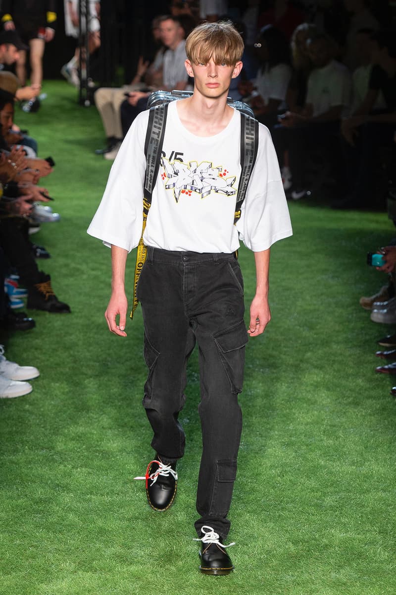 Off-White™ Spring Summer 2019 Collection runway paris fashion week virgil abloh doctor martens collaboration the simpsons bart dondi white graffiti street art