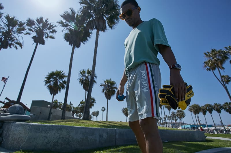 Ibn Jasper Models Oyster Holdings' Summer-Ready "Airfloat Handball Shorts"