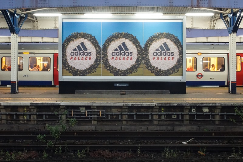 palace adidas collaboration teaser images advertisements poster wimbledon station london imagery spring summer 2018