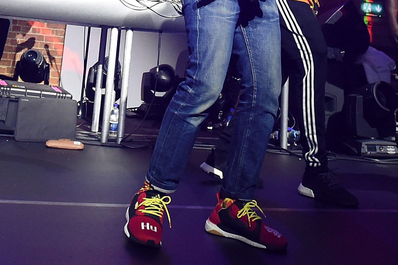 Pharrell adidas P.O.D. S Solar Glide Hu ST collaboration launch event sneakers footwear BOOST Red Colorway London Event