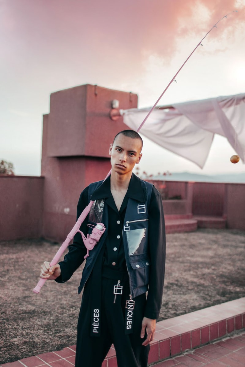Pièces Uniques Spring Summer 2018 collection lookbook nike react element 87 sneaker pink white blue paris july 1 2018 drop release date info look