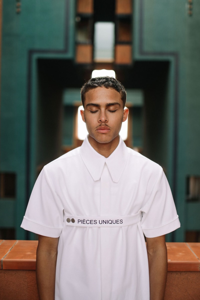 Pièces Uniques Spring Summer 2018 collection lookbook nike react element 87 sneaker pink white blue paris july 1 2018 drop release date info look