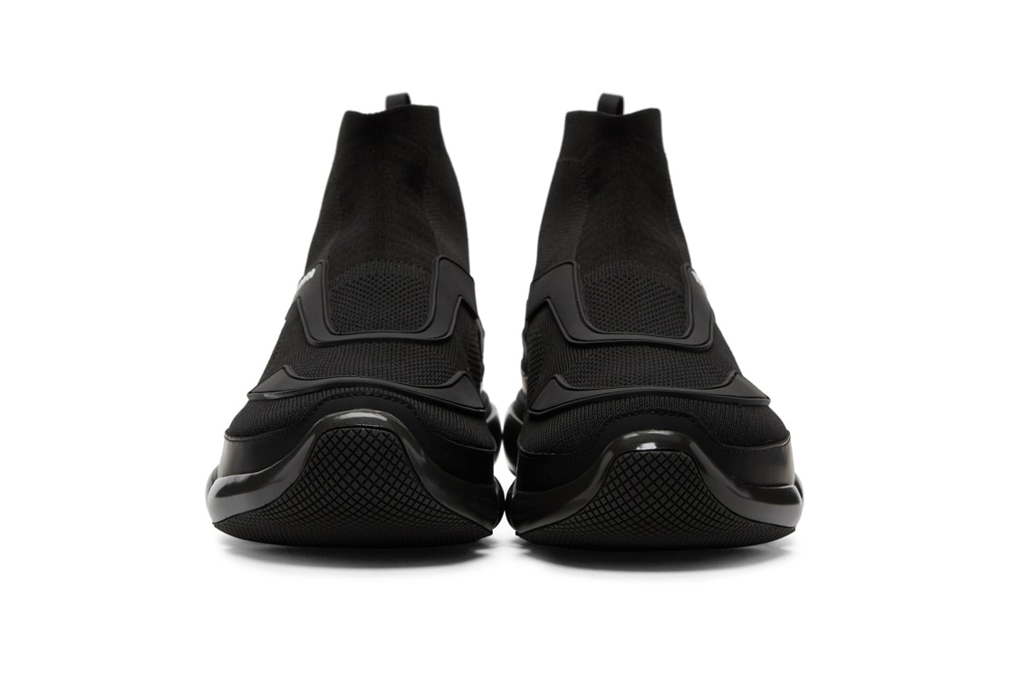 Prada Cloudbust High Top Sneaker Sneakers Kicks Shoes Trainers Available Purchase Buy Cop Now SSENSE Black White Colorway