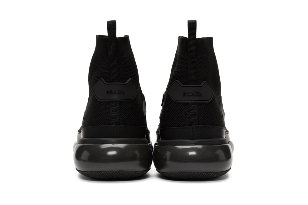 Prada Cloudbust High Top Sneaker Sneakers Kicks Shoes Trainers Available Purchase Buy Cop Now SSENSE Black White Colorway