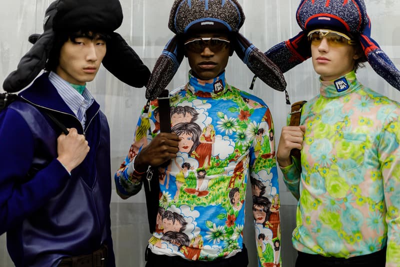 Prada Spring/Summer 2019 Backstage Milan Fashion Week Miuccia Prada Cloudbust Sneakers Shorts Denim