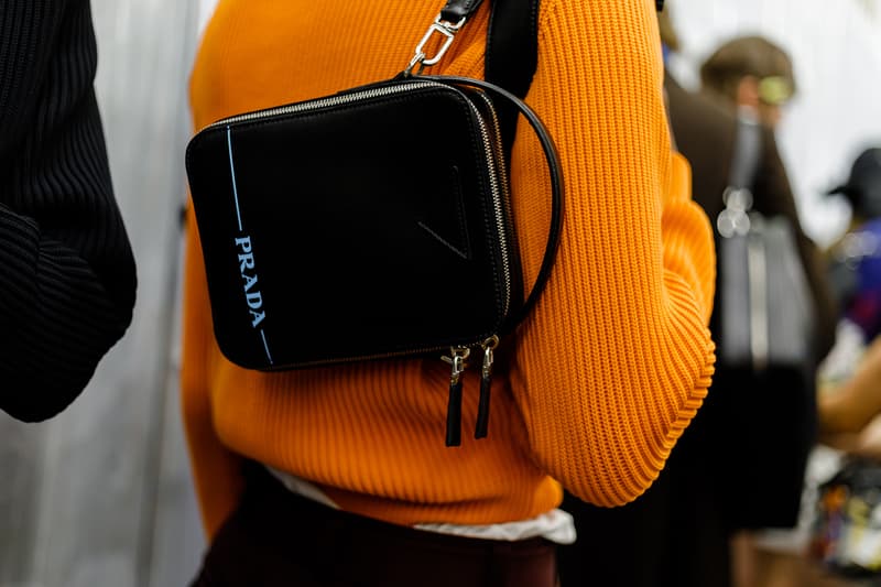Prada Spring/Summer 2019 Backstage Milan Fashion Week Miuccia Prada Cloudbust Sneakers Shorts Denim