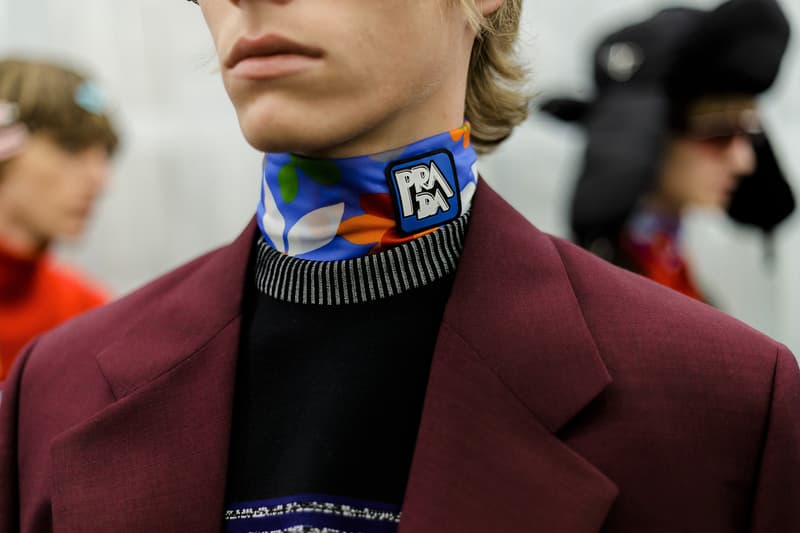 Prada Spring/Summer 2019 Backstage Milan Fashion Week Miuccia Prada Cloudbust Sneakers Shorts Denim