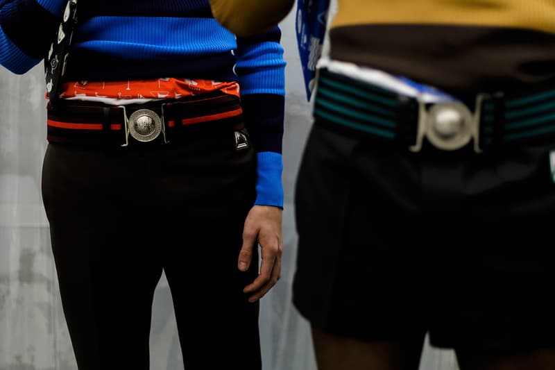 Prada Spring/Summer 2019 Backstage Milan Fashion Week Miuccia Prada Cloudbust Sneakers Shorts Denim