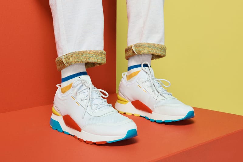 blue red and yellow pumas