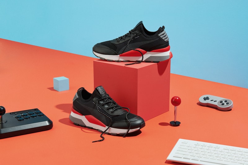 PUMA RS-0 Play shoes video games 80s nes nintendo pink white teal grey yellow running black red
