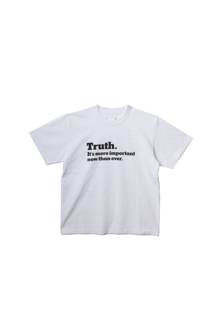 The new york times sacai truth tee shirt hoodie collaboration saks fifth avenue drop release date info june 15 23 2018 fall winter collection