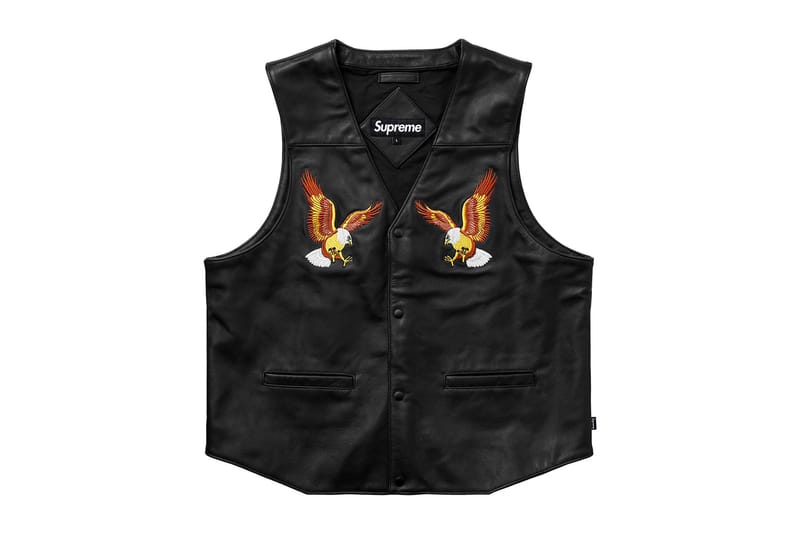 supreme eagle leather vest