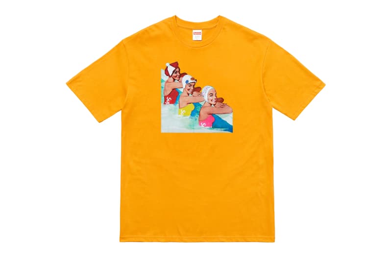 Supreme Summer 2018 T-Shirt Tee Orange Girls in a Pool Swimmers