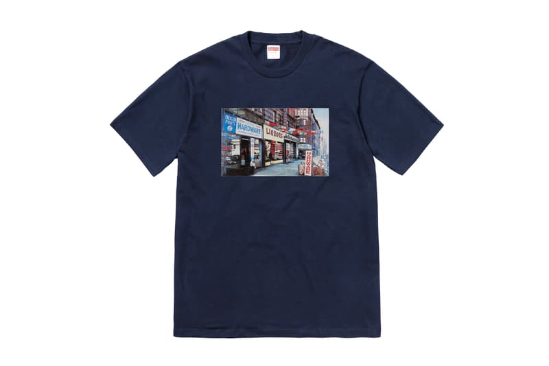 Supreme Summer 2018 T-Shirt Tee Navy Storefront Liquor Hardware