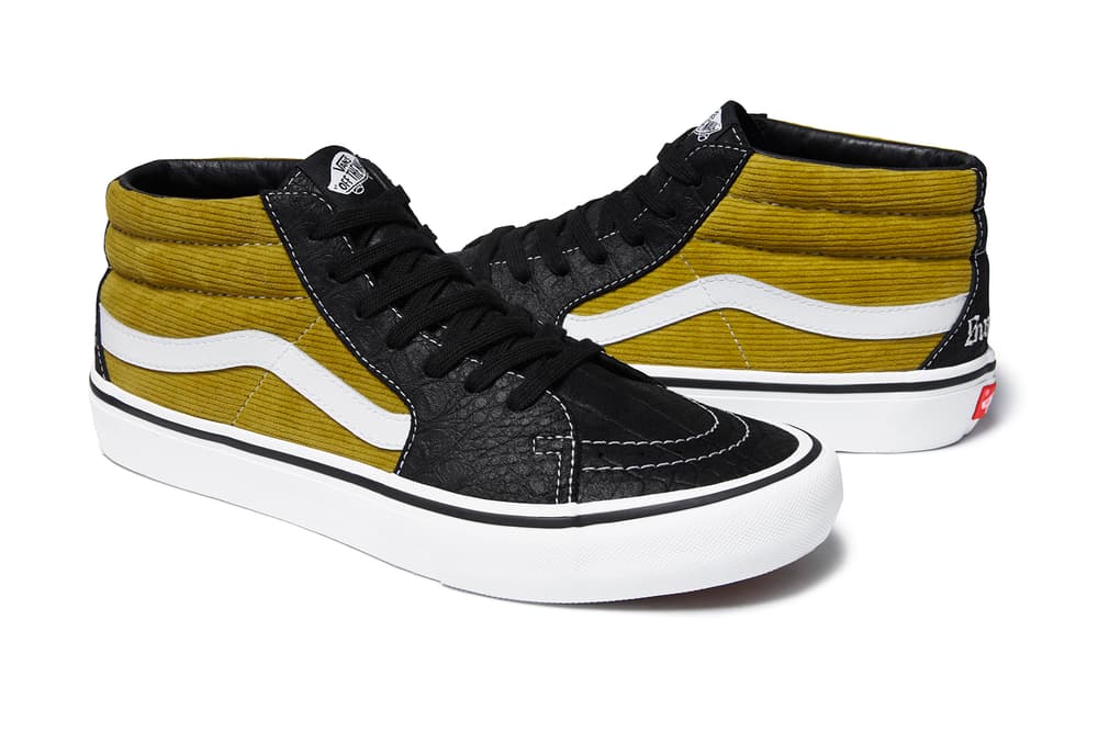 Lampin Sk8-Mid Supreme Vans Spring 2018 Collection footwear skateboarding New York Vans Old Skool Waffle Shoe Trainer Collaboration Collab