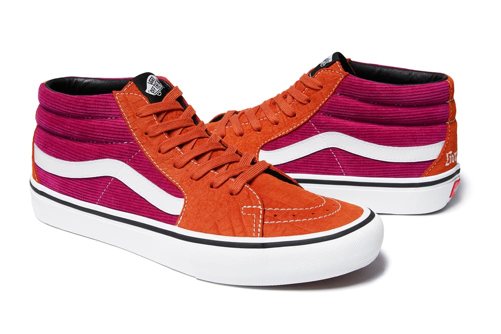 Lampin Sk8-Mid Supreme Vans Spring 2018 Collection footwear skateboarding New York Vans Old Skool Waffle Shoe Trainer Collaboration Collab