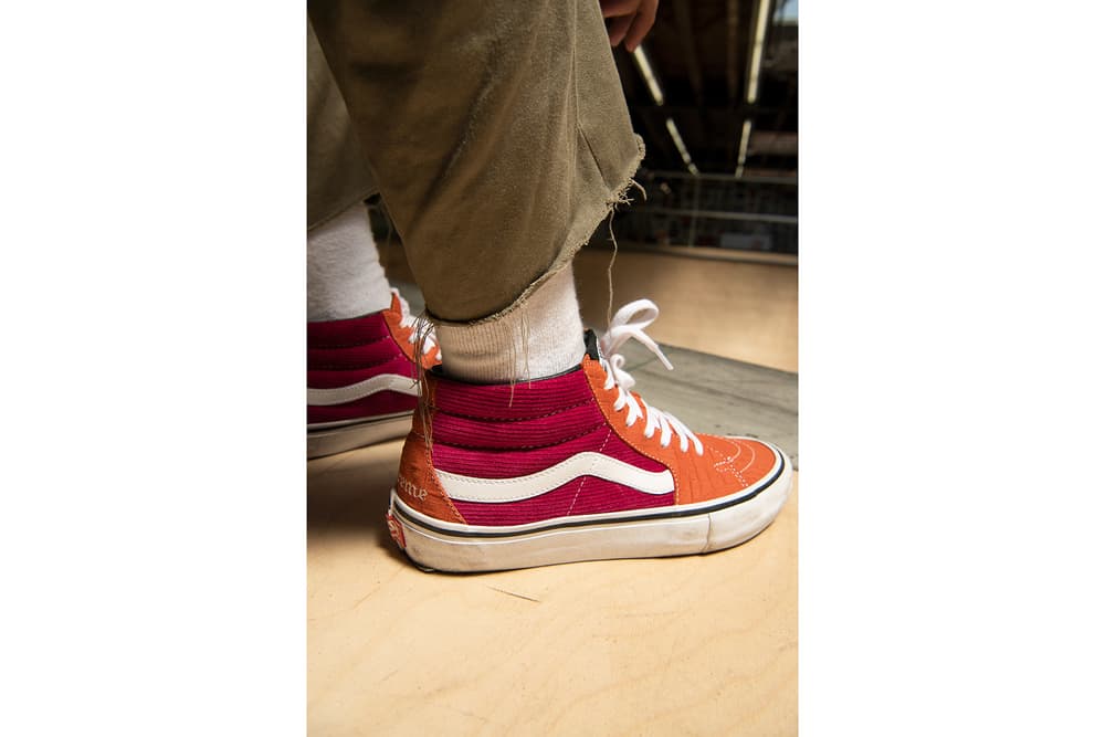 Lampin Sk8-Mid Supreme Vans Spring 2018 Collection footwear skateboarding New York Vans Old Skool Waffle Shoe Trainer Collaboration Collab