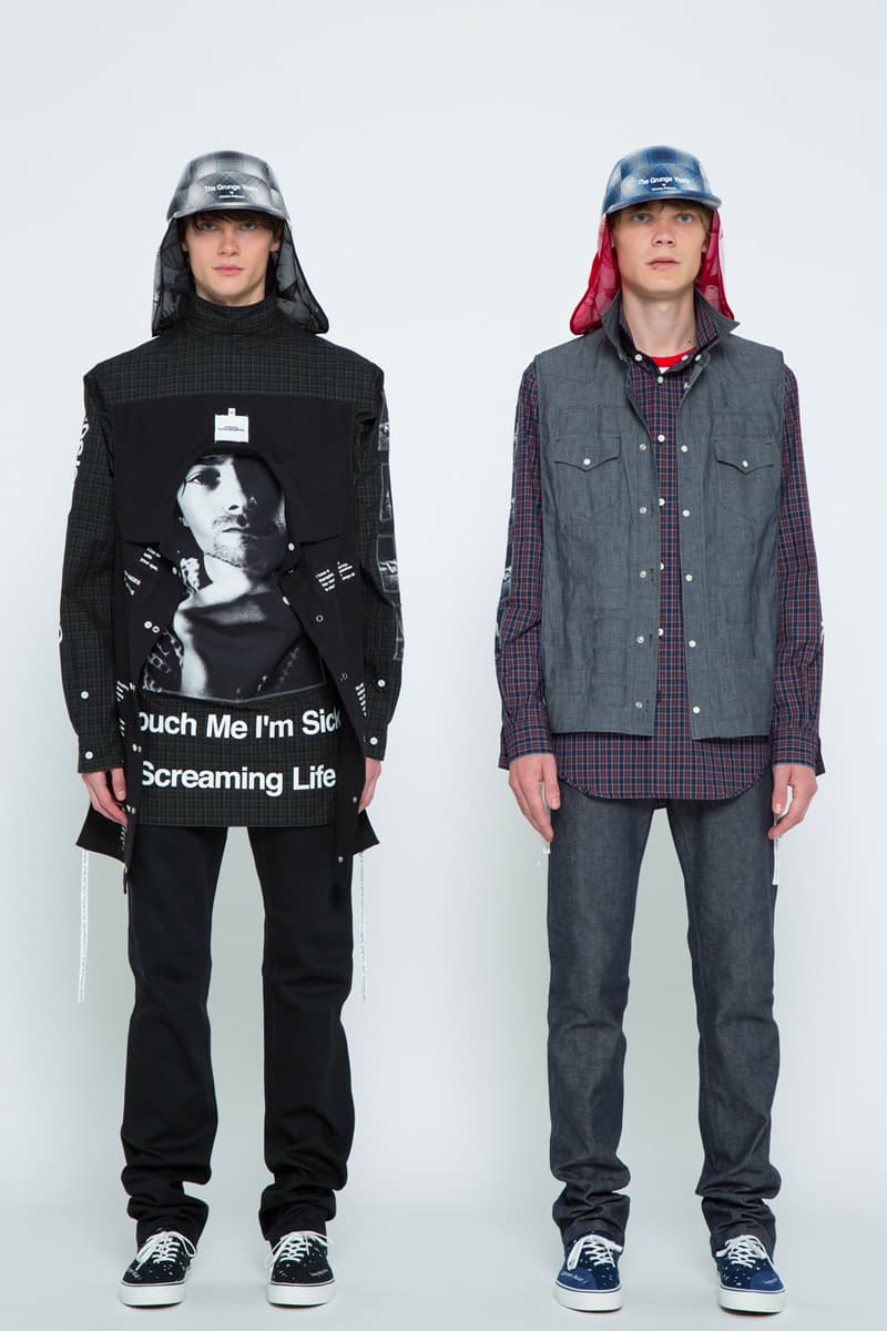 TAKAHIROMIYASHITA TheSoloist Spring summer 2019 Collection Paris Fashion Week summer slip on sneaker collaboration artwork photographs grunge Charles Peterson scarf cap hat jacket scarf grunge touch me im sick