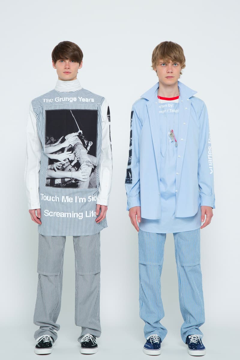 TAKAHIROMIYASHITA TheSoloist Spring summer 2019 Collection Paris Fashion Week summer slip on sneaker collaboration artwork photographs grunge Charles Peterson scarf cap hat jacket scarf grunge touch me im sick