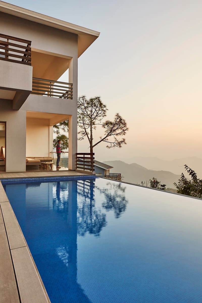 The Woodside Morphogenesis Architects India Modern Interior Exterior Swimming Pool Woodland Mountains Trees Skyline Kasauli