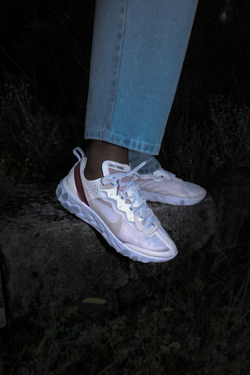 theNextdoor Nike React Element 87 Editorial Black Sail White