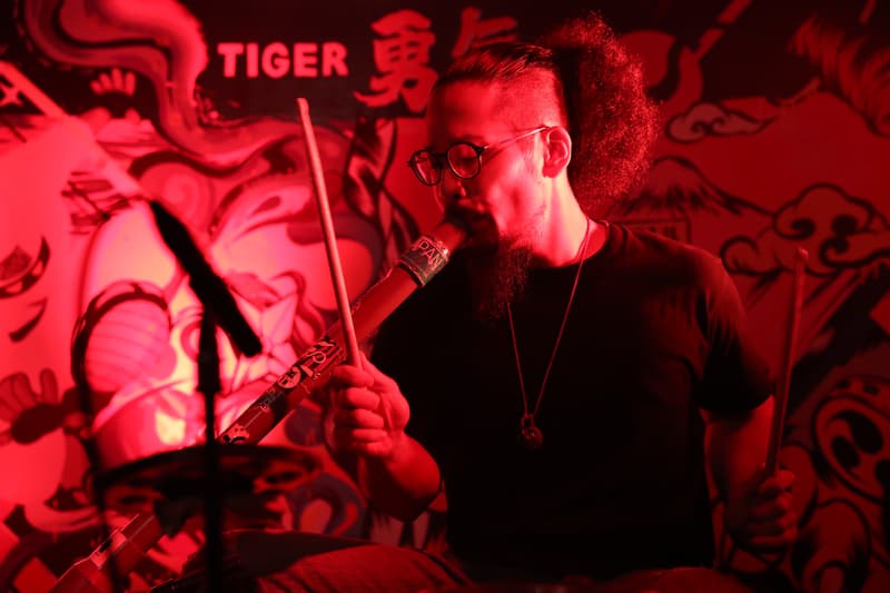 Tiger Beer Uncaged Hero masa japan drumming bucket drummer edm trance techno stick red singapore