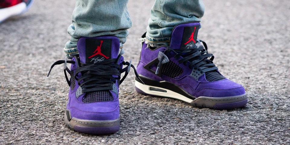 Travis scott x air jordan 4 retro purple white black Clearance