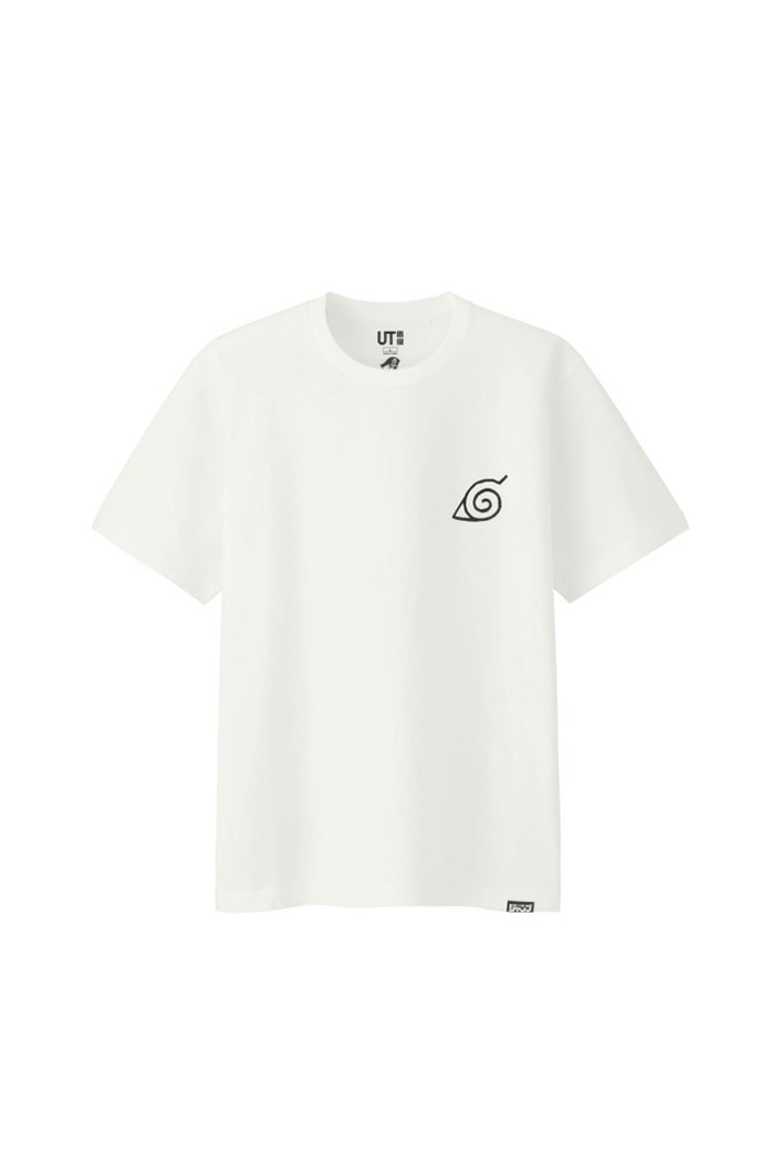 uniqlo shonen jump ut collaboration tee shirts white naruto uzumaki logo leaf village