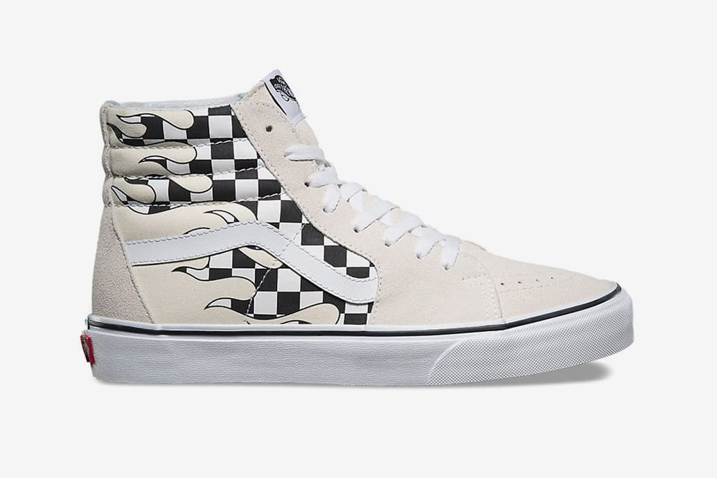 vans with checkerboard flames