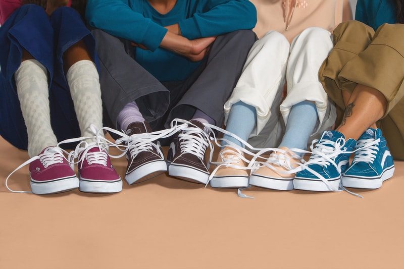 Vans Era Old Skool Sk8-Hi Authentic Classic Slip On Apparel Black White Pink Bleached Peach Rose Corsair Blue Release Details Color Theory