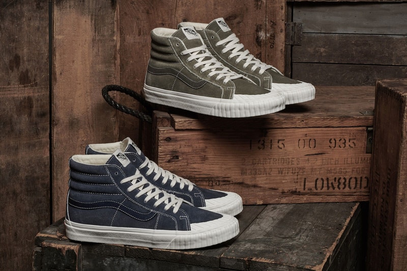 vans vintage military pack sk8 hi authentic sneaker corsair wheat beige blue