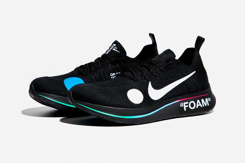 Virgil Abloh x Nike Zoom Fly Mercurial Flyknit Black Lateral Side Angled