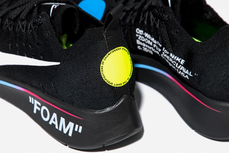 Virgil Abloh x Nike Zoom Fly Mercurial Flyknit Black Heel