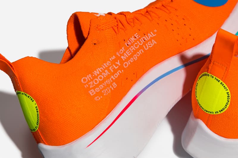 Virgil Abloh x Nike Zoom Fly Mercurial Flyknit Orange Medial Side