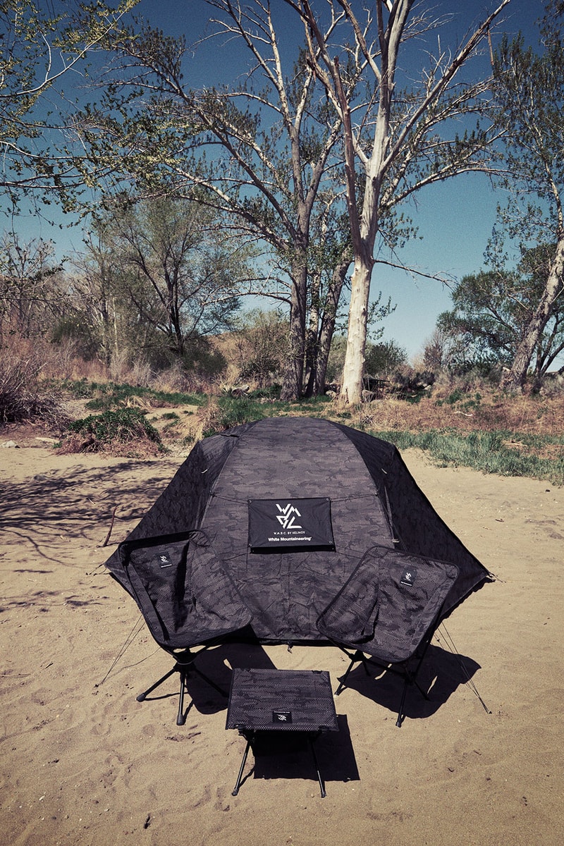 White Mountaineering wmbc helinox collaboration fall winter 2018 drop release info tent camping gear chair table tee shirt hat cap japan june 22