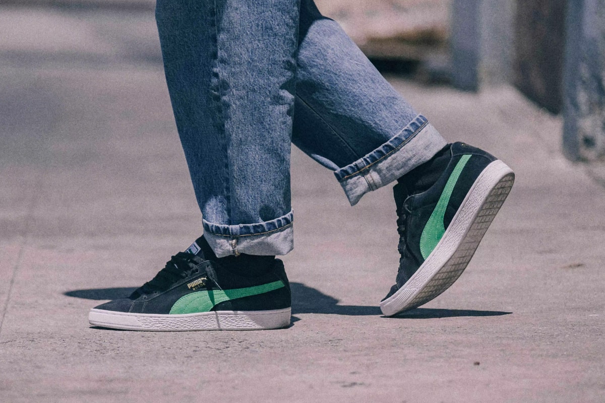 XLARGE x PUMA Suede 50th anniversary Release info drop date June 28 sneakers footwear 50th Anniversary Black Green