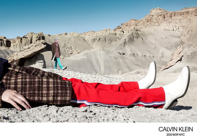calvin klein 205W39NYC campaign imagery fall winter 2018 willy vanderperre raf simons knitwear sweaters skirts desert advertisement Lloyd & Co. Lulu Tenney Julia Nobis Freja Beha Liya Kebede Erin OʻConnor Fernando Albaladejo Luca Lemaire Olivier Rizzo