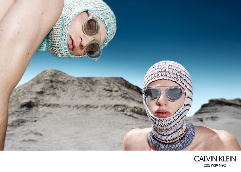 calvin klein 205W39NYC campaign imagery fall winter 2018 willy vanderperre raf simons knitwear sweaters skirts desert advertisement Lloyd & Co. Lulu Tenney Julia Nobis Freja Beha Liya Kebede Erin OʻConnor Fernando Albaladejo Luca Lemaire Olivier Rizzo