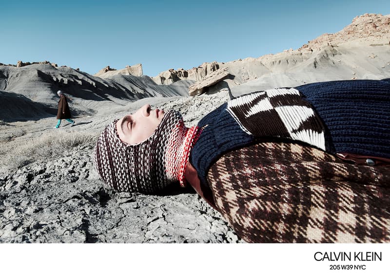 calvin klein 205W39NYC campaign imagery fall winter 2018 willy vanderperre raf simons knitwear sweaters skirts desert advertisement Lloyd & Co. Lulu Tenney Julia Nobis Freja Beha Liya Kebede Erin OʻConnor Fernando Albaladejo Luca Lemaire Olivier Rizzo