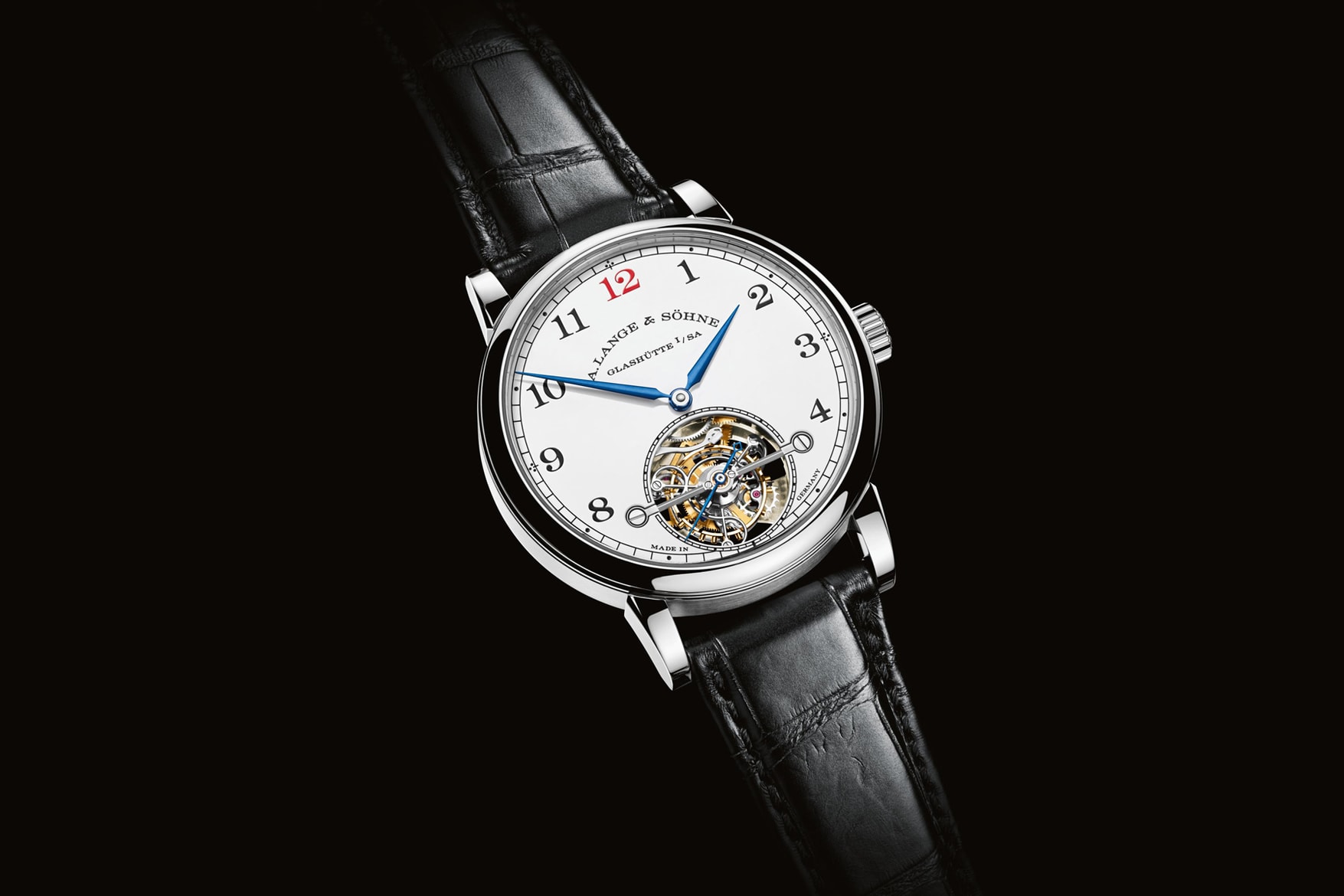 A Lange & and Söhne sohne 1815 Tourbillon Enamel Dial Watch limited edition timepiece wristwatch