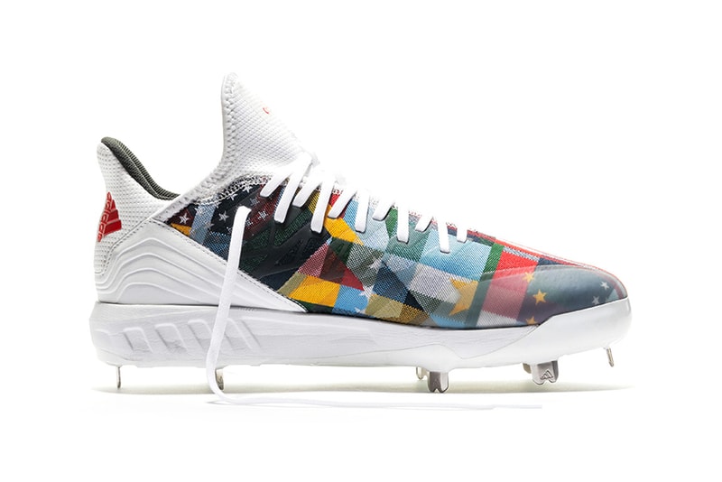 adidas Baseball "Nations" 2018 MLB All-Star Pack Cleats Trainer Sneakers Kicks Shoes Footwear Trainers Purchase Buy Cop Icon Trainer  adizero Afterburner cleats Icon major league baseball falg pattern multicolor rainbow patchwork