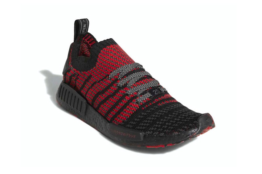 adidas NMD R1 Primeknit Bred release info sneakers footwear Black Red Originals