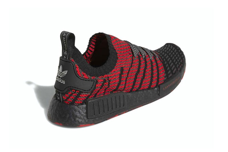 adidas NMD R1 Primeknit Bred release info sneakers footwear Black Red Originals