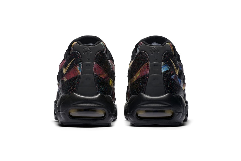 Nike Air Max 95 "Metallic Gold/Cobalt Blaze" Paint Splatter Colorway first look sneaker multicolor black gold