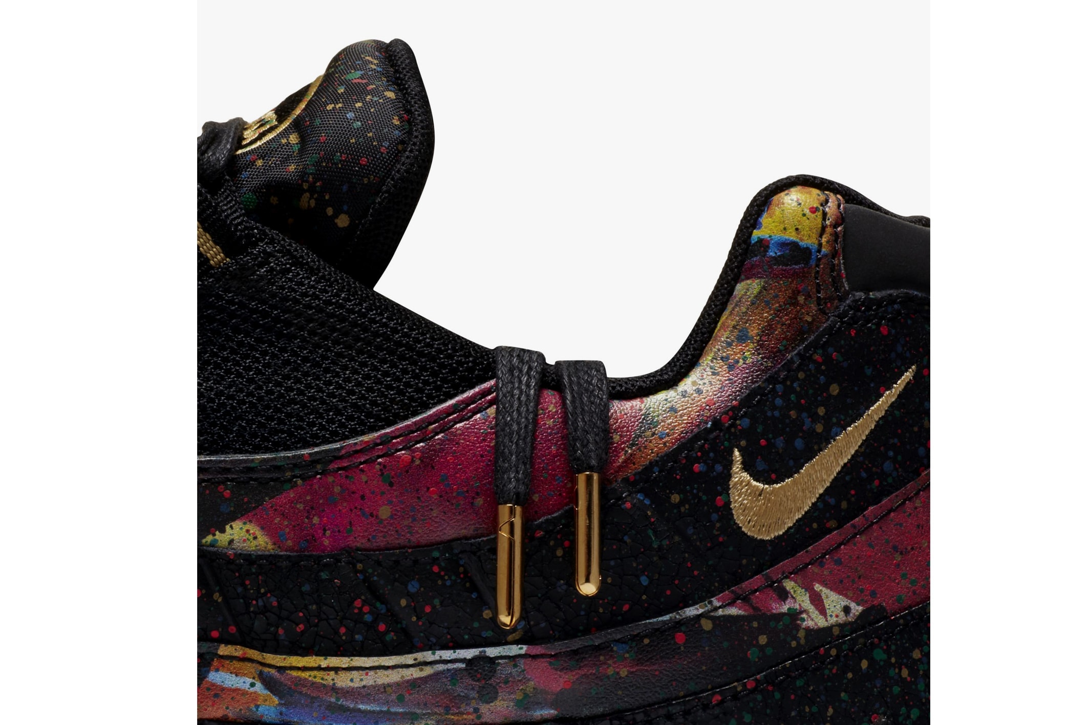 Nike Air Max 95 "Metallic Gold/Cobalt Blaze" Paint Splatter Colorway first look sneaker multicolor black gold