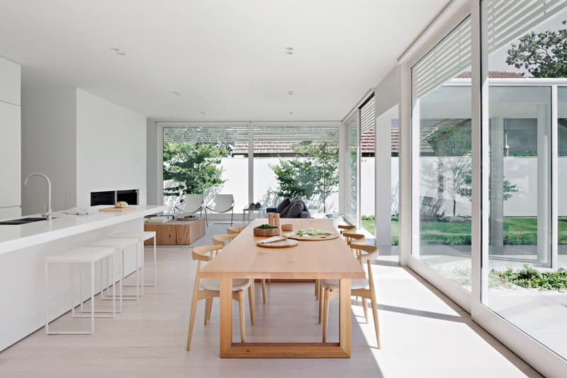 All White House by Studio Four Architecture in Melbourne Australia Homes Houses Sleek Simplistic Modern Interior Exterior Swimming Pool