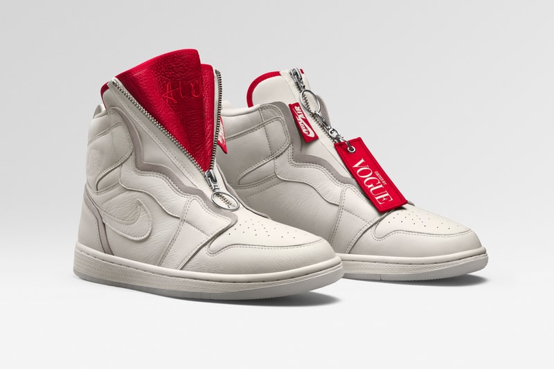 Anna Wintour Vogue magazine nike Air Jordan brand 1 3 Sneakers shoes red white i iii edited by awok ok okay sail university black tweed