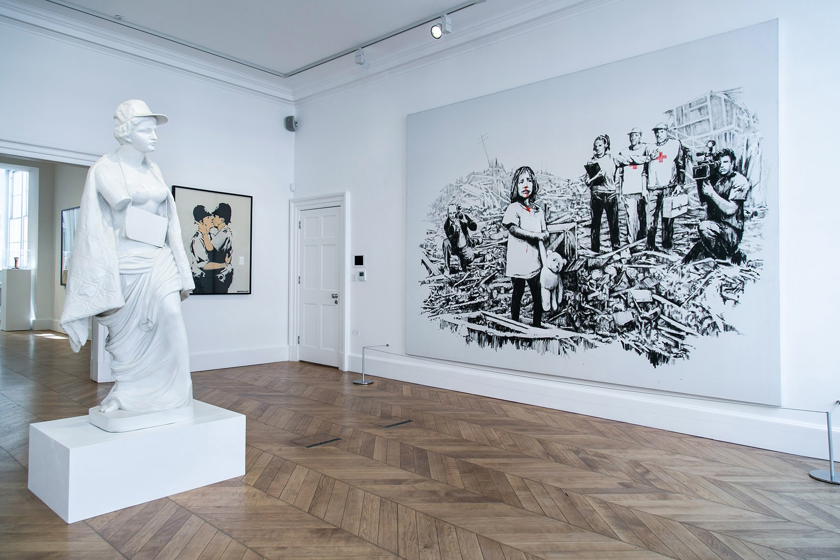 Banksy "Greatest Hits" Exhibition Lazinc London Closer Look Inside Famous Art Pieces