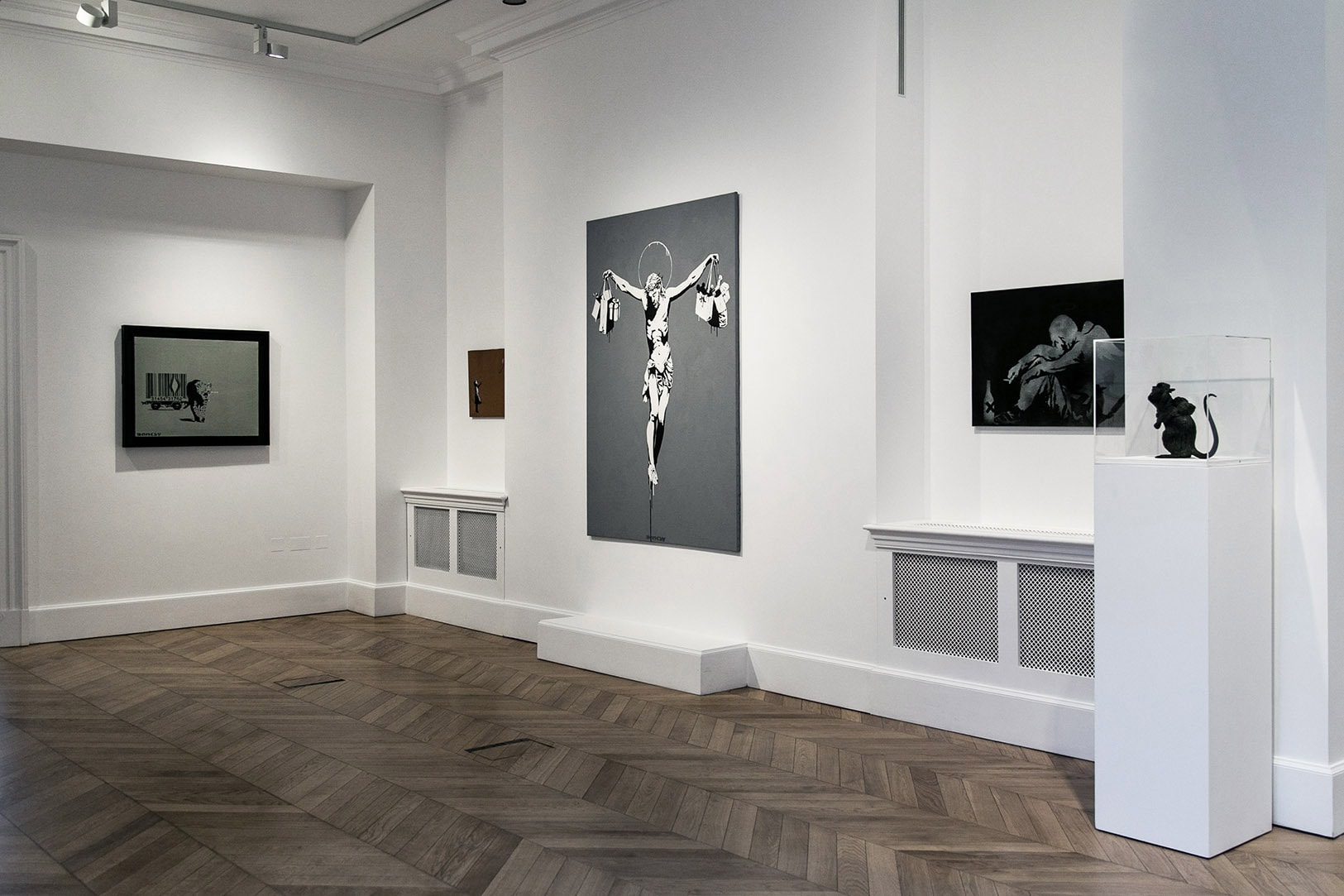 Banksy "Greatest Hits" Exhibition Lazinc London Closer Look Inside Famous Art Pieces